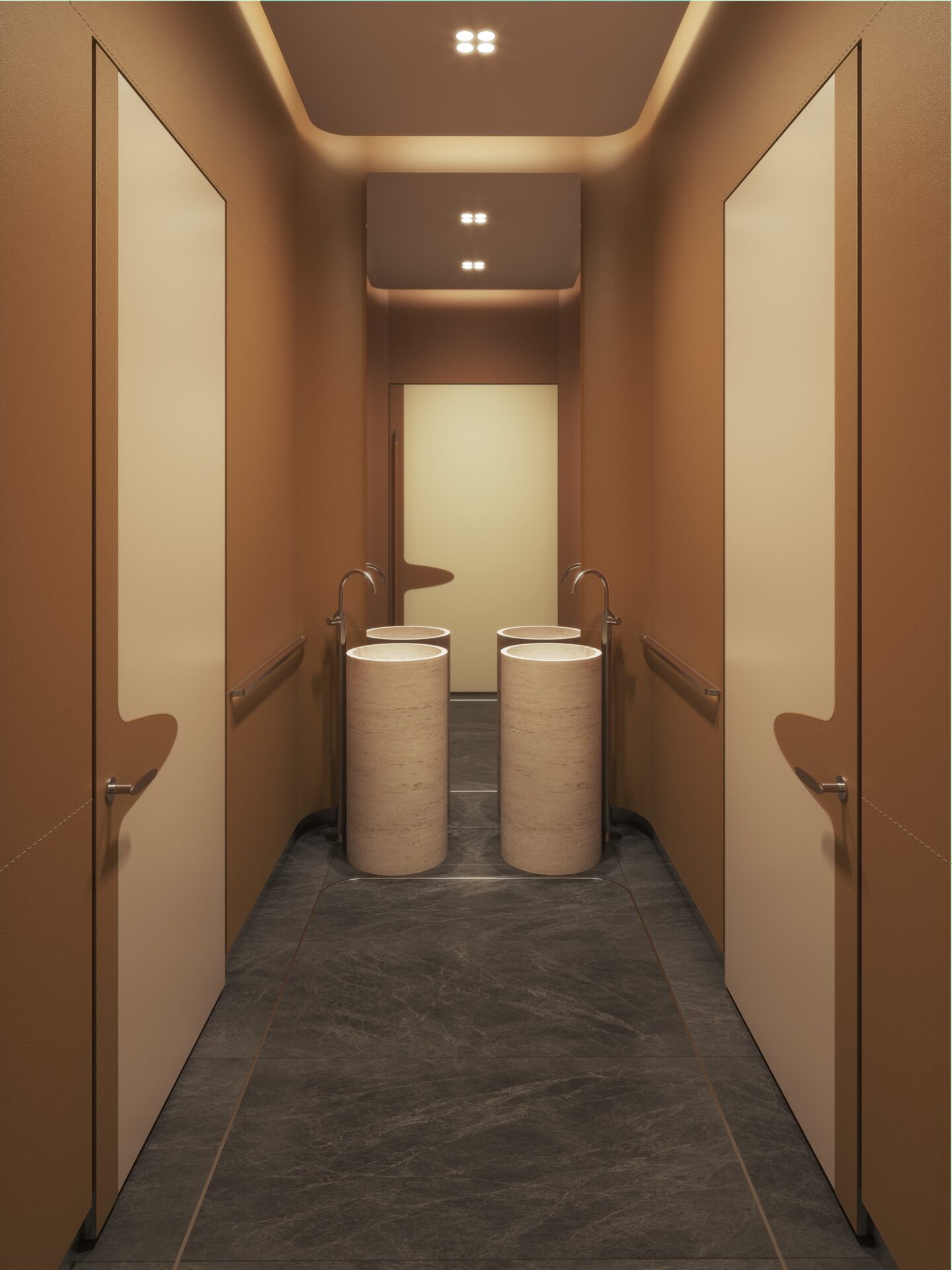 Pagani Residences developer rendering: Shared restroom lobby