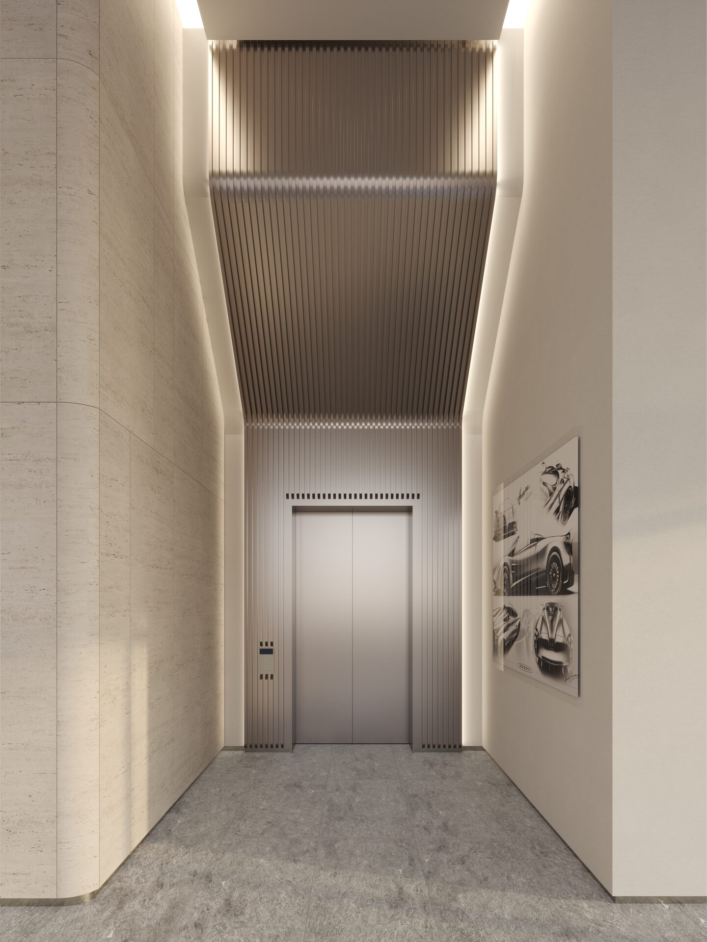 Pagani Residences developer rendering: Elevator entrance