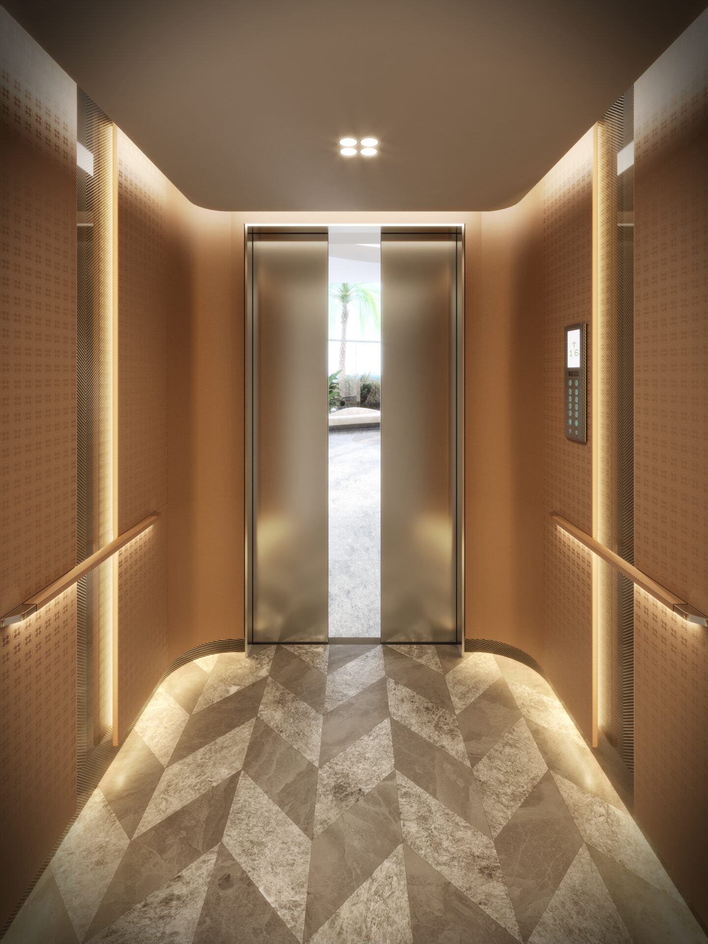 Pagani Residences developer rendering: Elevator interior