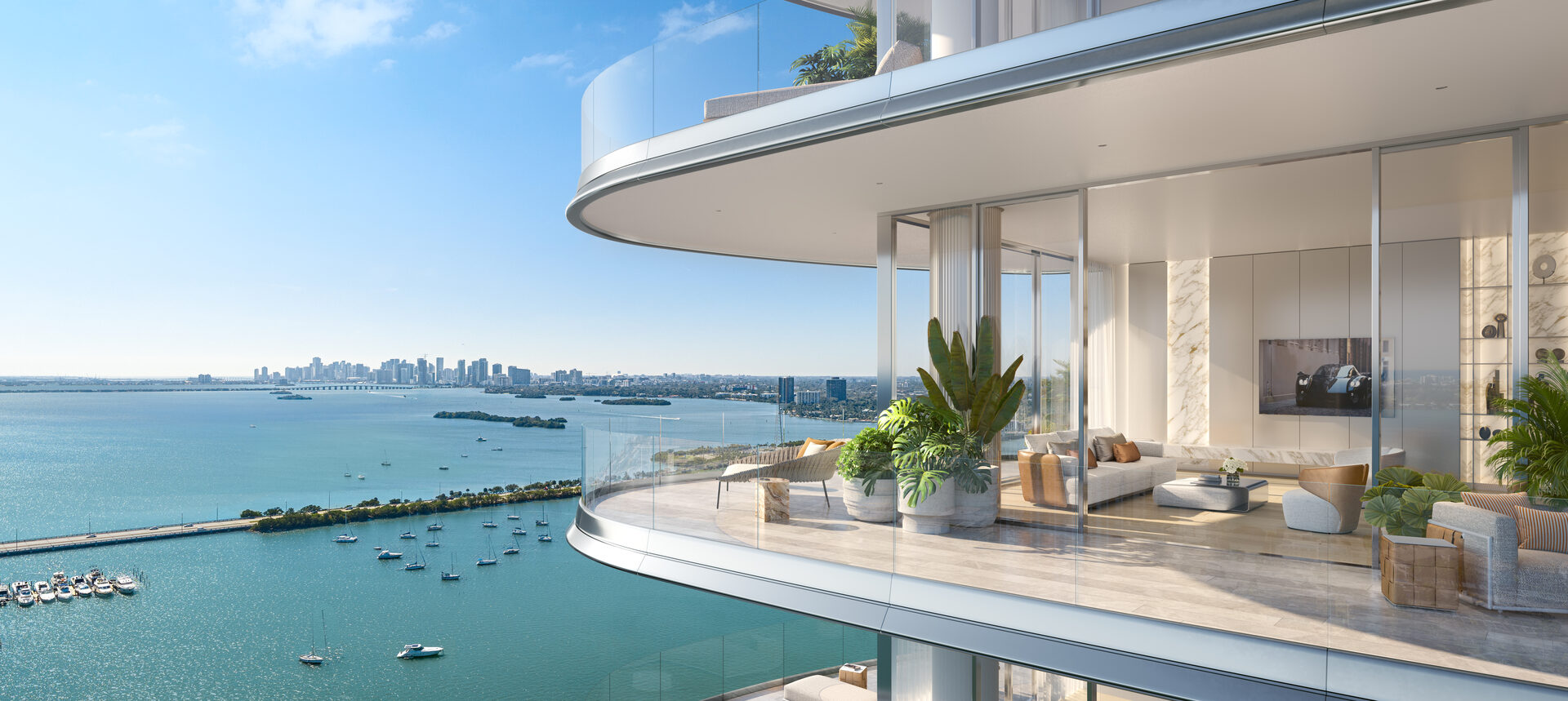 Pagani Residences developer rendering: Residence 04 terrace and living space